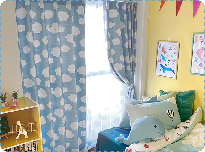 子供部屋カーテン 長く使えて可愛くておしゃれ お子様とご一緒にお楽しみください 1cm刻みのカーテン パーフェクトスペースカーテン館