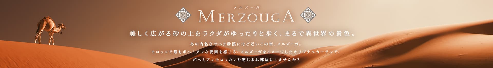 メルズーガ:美しく広がる砂の上をラクダがゆったりと歩く、まるで異世界の景色