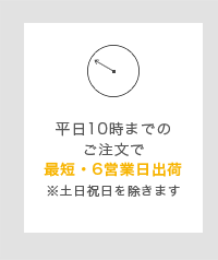 最短6営業日で出荷