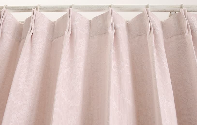 ジャカードカーテン ～マニフィ～ ピンク