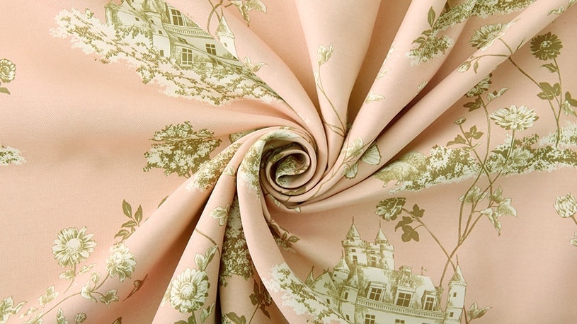 遮光カーテン アンティークな色合いが美しいノスタルジックなデザインの遮光カーテン ソフィア オパール ピーチ 1 5倍ヒダ 2つ山 縫製 代引き不可 1cm刻みのカーテン パーフェクトスペースカーテン館