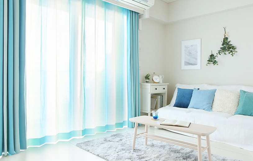 グラデーションカーテンなら叶う ワンランク上の色を楽しむおしゃれインテリア One Life パーフェクトスペースカーテン館