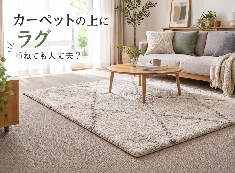 カーペットの上にラグを重ねるコツ！ずれにくい選び方・おしゃれな組み合わせをプロが解説